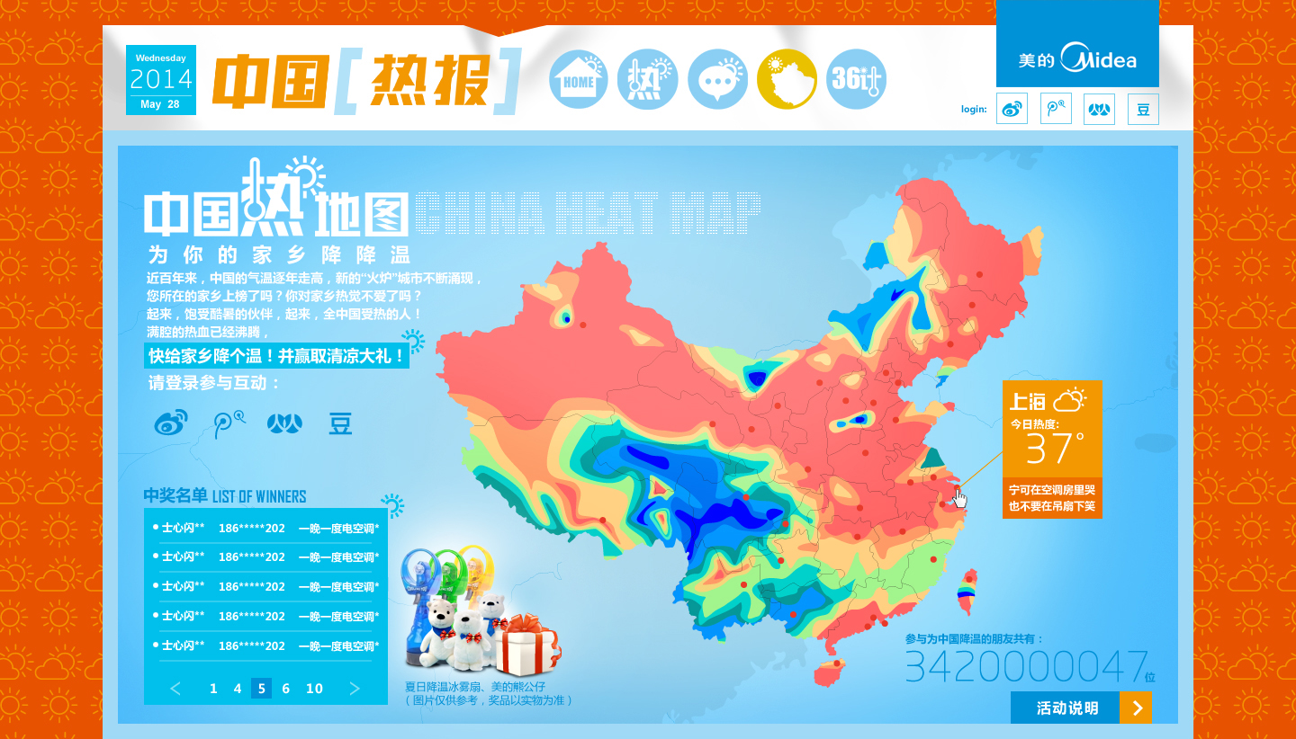 美的空调：“1度电为中国降温”热卷中国